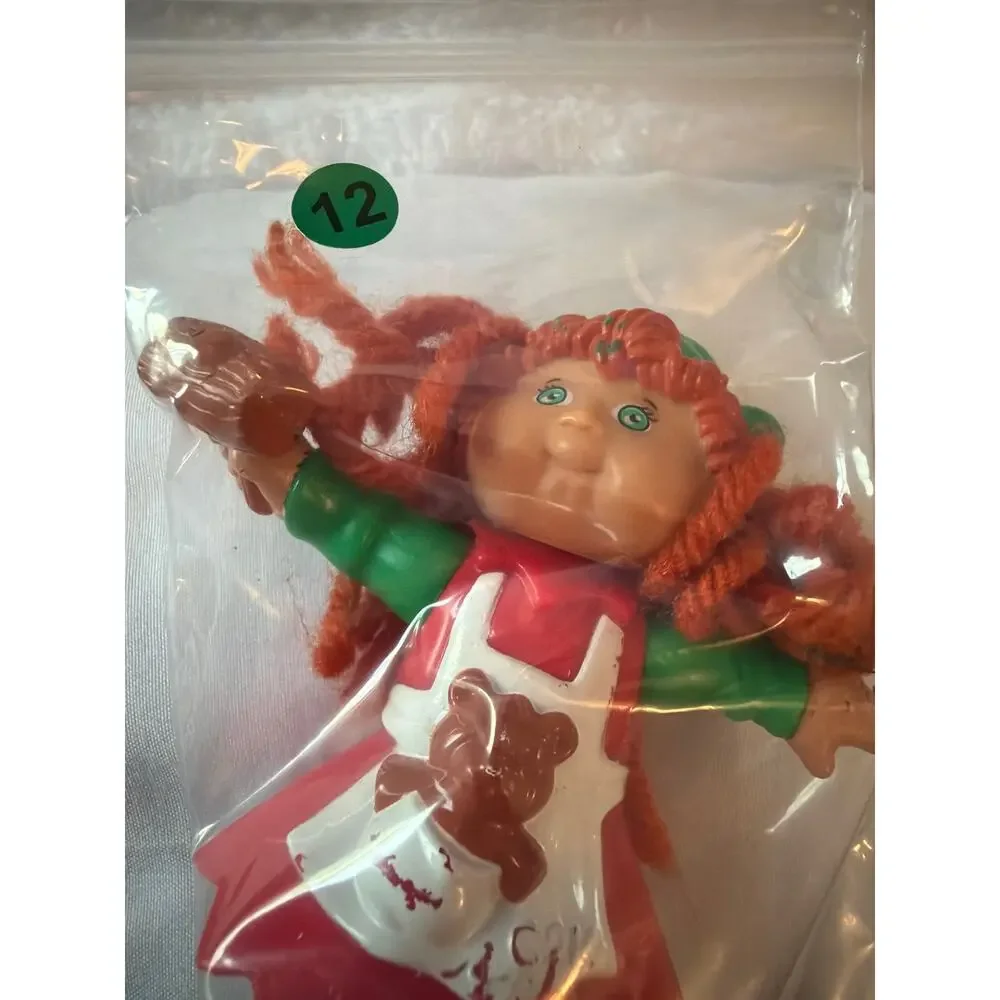 Vintage 1994 Cabbage Patch Kids PVC Figure Red Hair Firewood Teddy Apron 3